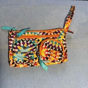 Lily Bloom Orange and Blue Geometric Clutch Vibrant Style